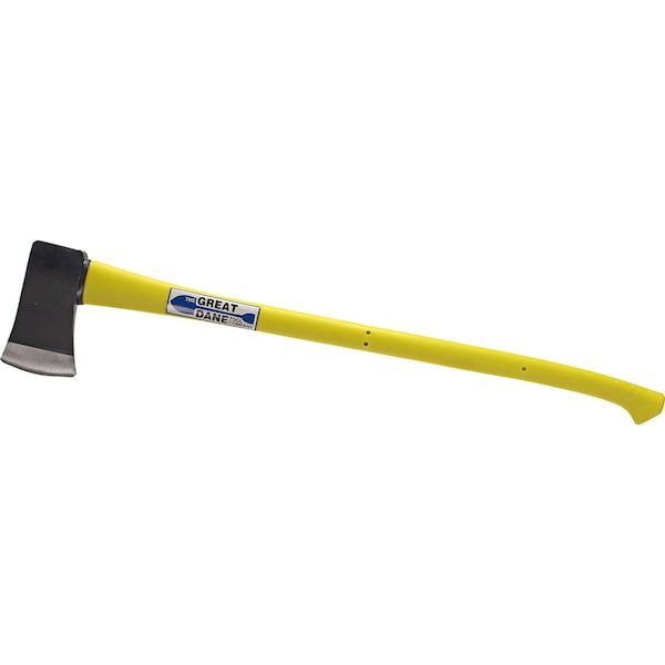 Single-Bit Axe, 3-1/2 Lb Steel Head, Yellow Fiberglass Handle, 4PK